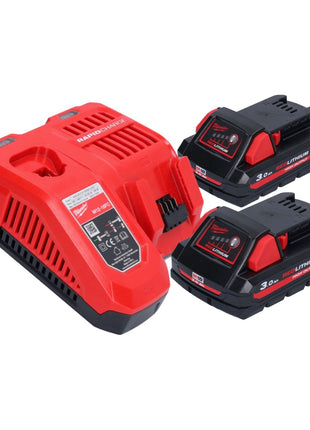 Clavadora a batería Milwaukee M18 FN16GA-302 18 V 32 - 64 mm sin escobillas + 2x baterías 3,0 Ah + cargador