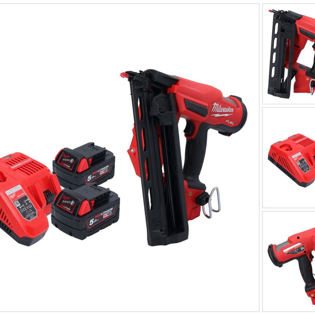 Milwaukee M18 FN16GA-502 Akku Nagler 18 V 32 - 64 mm Brushless + 2x Akku 5,0 Ah + Ladegerät