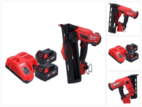 Milwaukee M18 FN16GA-502 Chiodatrice a batteria 18 V 32 - 64 mm brushless + 2x batteria 5,0 Ah + caricabatterie