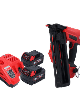 Clavadora a batería Milwaukee M18 FN16GA-502 18 V 32 - 64 mm sin escobillas + 2x baterías 5,0 Ah + cargador