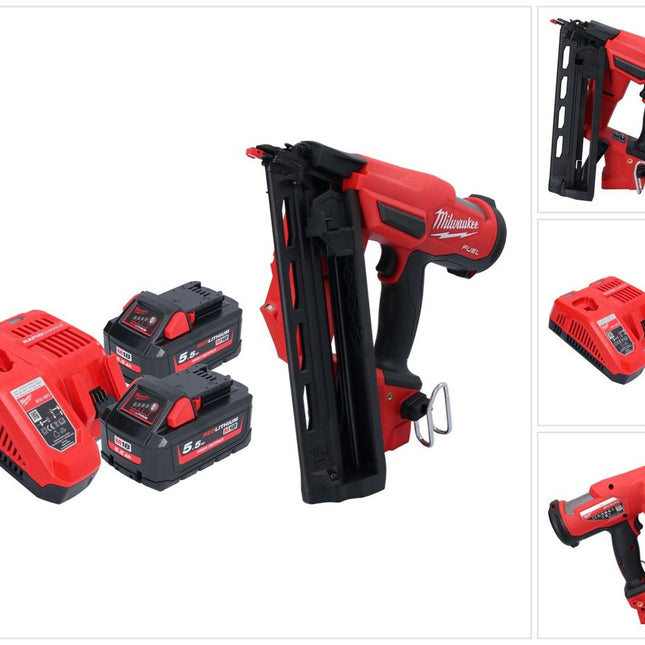 Milwaukee M18 FN16GA-552 Akku Nagler 18 V 32 - 64 mm Brushless + 2x Akku 5,5 Ah + Ladegerät