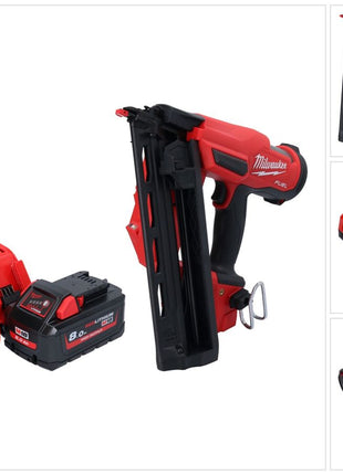 Clavadora a batería Milwaukee M18 FN16GA-801 18 V 32 - 64 mm sin escobillas + 1x batería 8,0 Ah + cargador