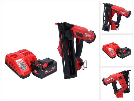 Clavadora a batería Milwaukee M18 FN16GA-801 18 V 32 - 64 mm sin escobillas + 1x batería 8,0 Ah + cargador