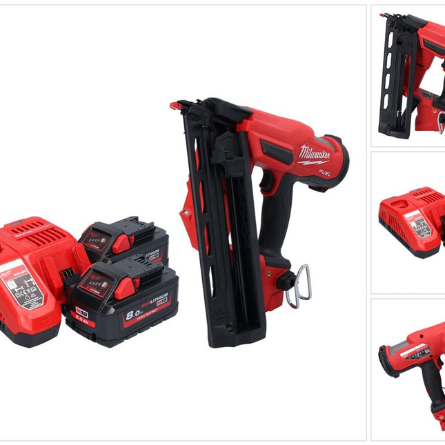 Milwaukee M18 FN16GA-802 Akku Nagler 18 V 32 - 64 mm Brushless + 2x Akku 8,0 Ah + Ladegerät