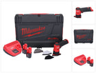 Meuleuse à pointes sur batterie Milwaukee M12 FDSS-202X 12 V 88,8 x 63,5 mm sans balais + 2x batterie 2,0 Ah + chargeur + boîtier HD