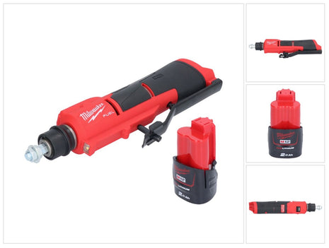 Milwaukee M12 FTB-201 akumulatorowa frezarka do opon 12 V 7/16" Hex bezszczotkowa + 1x akumulator 2,0 Ah - bez ładowarki