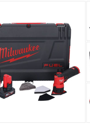 Amoladora puntual a batería Milwaukee M12 FDSS-401X 12 V 88,8 x 63,5 mm sin escobillas + 1x batería 4,0 Ah + cargador + caja HD