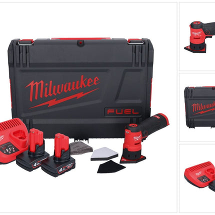 Milwaukee M12 FDSS-402X Akku Punktschleifer 12 V 88,8 x 63,5 mm Brushless + 2x Akku 4,0 Ah + Ladegerät + HD-Box