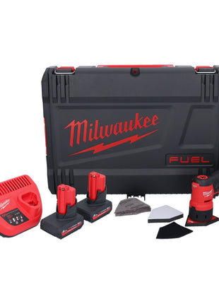 Meuleuse à pointes sur batterie Milwaukee M12 FDSS-502X 12 V 88,8 x 63,5 mm sans balais + 2x batterie 5,0 Ah + chargeur + boîtier HD