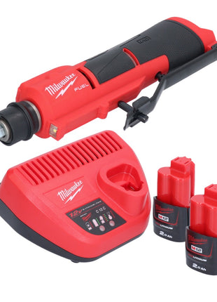 Milwaukee M12 FTB-202 desbastadora de neumáticos a batería 12 V 7/16" Hex Brushless + 2x batería 2.0 Ah + cargador