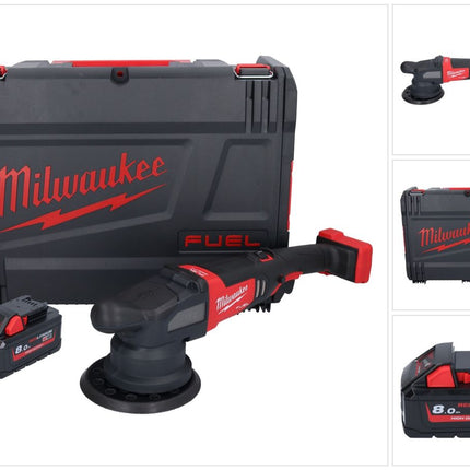 Milwaukee M18 FROP21-801X Akku Exzenter Polierer 18 V 150 mm Brushless + 1x Akku 8,0 Ah + HD-Box - ohne Ladegerät