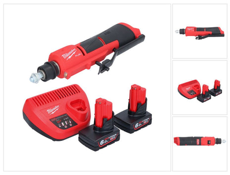 Milwaukee M12 FTB-602 Ponceuse à pneu sans fil 12 V 7/16'' Hex Brushless + 2x batterie + chargeur