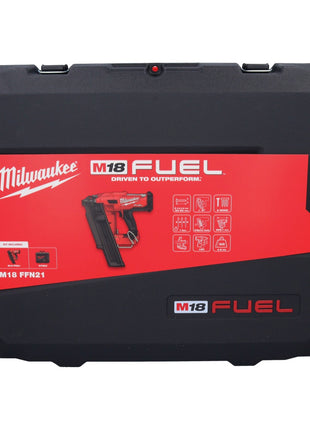 Cloueur à batterie Milwaukee M18 FFN21-401C 18 V 50 - 90 mm sans balais + 1x batterie 4,0 Ah + coffret - sans chargeur