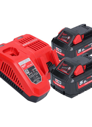 Clavadora a batería Milwaukee M18 FFN21-552C 18 V 50 - 90 mm sin escobillas + 2x baterías 5,5 Ah + cargador + maletín