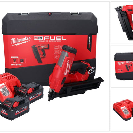 Milwaukee M18 FFN21-802C Akku Nagler 18 V 50 - 90 mm Brushless + 2x Akku 8,0 Ah + Ladegerät + Koffer