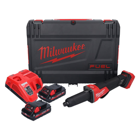 Milwaukee M18 FDGROVPDB-302X Akku Geradschleifer 18 V Brushless + 2x Akku 3,0 Ah + Ladegerät + HD Box