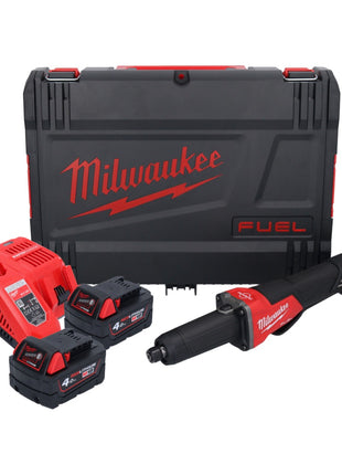 Amoladora recta a batería Milwaukee M18 FDGROVPDB-402X 18 V sin escobillas + 2x baterías 4.0 Ah + cargador + caja HD