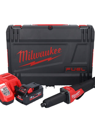 Milwaukee M18 FDGROVPDB-801X Akku Geradschleifer 18 V Brushless + 1x Akku 8,0 Ah + Ladegerät + HD Box