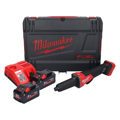 Milwaukee M18 FDGROVPDB-802X Akku Geradschleifer 18 V Brushless + 2x Akku 8,0 Ah + Ladegerät + HD Box