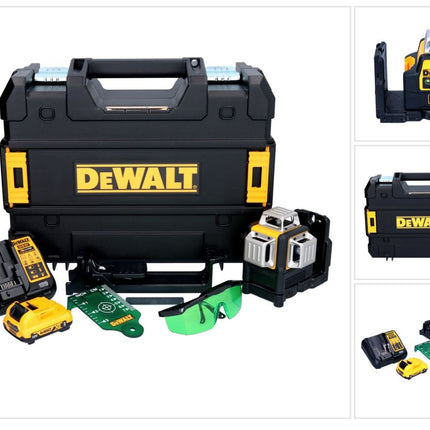 Dewalt DCE 089 D1G Akku Multilinienlaser 12 V 3x 360° grün + 1x Akku 2,0 Ah + Ladegerät + TSTAK