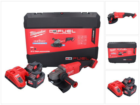 Milwaukee M18 ONEFLAG230XPDB-122C Akku Winkelschleifer 18 V 230 mm ( 4933478783 ) Brushless + 2x Akku 12 Ah + Ladegerät + HD Box