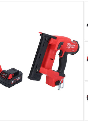 Grapadora a batería Milwaukee M18 FNCS18GS-501X 18 V 9,5 - 38 mm sin escobillas + 1x batería 5,0 Ah + cargador + caja HD