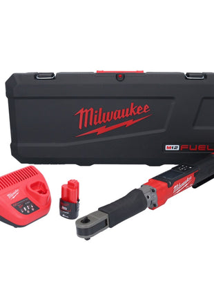 Milwaukee M12 ONEFTR38-201C llave dinamométrica de batería digital 12 V 135,6 Nm 3/8″ ( 4933464967 ) sin escobillas + 1x batería 2,0 Ah + cargador + estuche