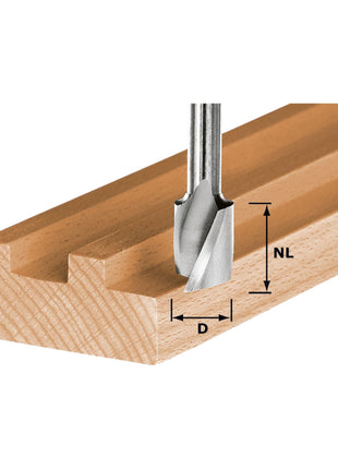 Festool HW Spi S8 D4/10 Spiralnutfräser 4 x 10 x 45 x 8 mm ( 490977 ) für Oberfräse OF 900, OF 1000, OF 1010, OF 1010 R, OF 1400, OF 2000, OF 2200