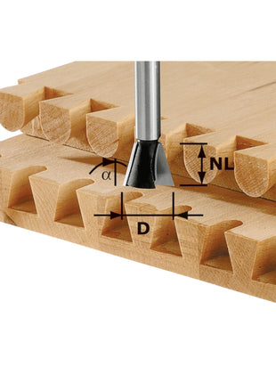 Fraise à dents Festool HS S8 D20/17/15° 20 x 17 x 49 x 8 mm 15° (490995) pour défonceuse