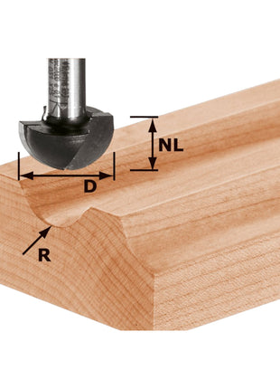 Fraise à rainurer Festool HW S8 R6.35 12,70 x 10 x 40 x 8 mm (490984) pour défonceuse OF 900, OF 1000, OF 1010, OF 1010 R, OF 1400, OF 2000, OF 2200