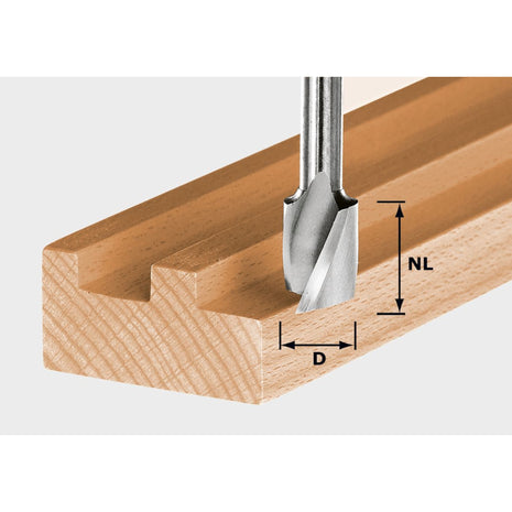 Festool HS Spi S8 D14/20 fresa ranuradora en espiral 14 x 20 x 52 x 8 mm (490948) para fresadora OF 900, OF 1000, OF 1010, OF 1010 R, OF 1400, OF 2000, OF 2200