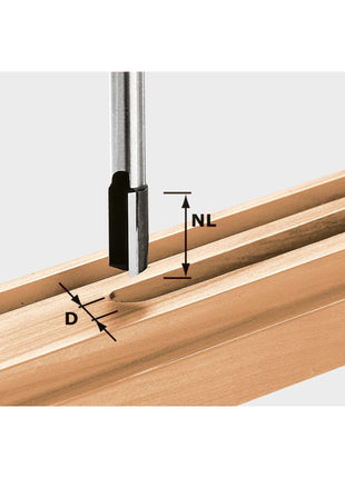 Fraise à rainurer Festool HW S8 D18/30 18 x 30 x 65 x 8 mm (490969) pour défonceuse OF 900, OF 1000, OF 1010, OF 1010 R, OF 1400, OF 2000, OF 2200