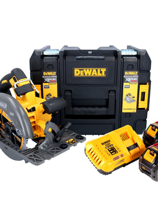 Sierra circular manual a batería DeWalt DCS 579 T2T 54 V FlexVolt 190 mm sin escobillas + 2x baterías 6,0 Ah + cargador + TSTAK