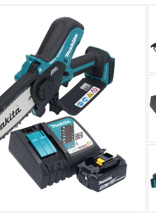 Motosierra a batería Makita DUC 150 RM01 18 V 15 cm sin escobillas + 1x batería 4,0 Ah + cargador