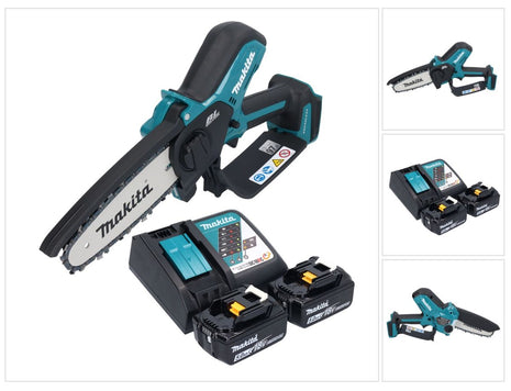 Makita DUC 150 RT201 Akku Kettensäge 18 V 15 cm Brushless + 2x Akku 5,0 Ah + Ladegerät