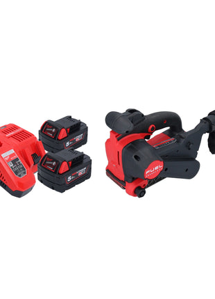 Milwaukee M18 FBTS75-502 akumulatorowa szlifierka taśmowa 18 V 75 x 457 mm bezszczotkowa + 2x akumulator 5,0 Ah + ładowarka