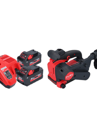 Milwaukee M18 FBTS75-552 ponceuse à bande sans fil 18 V 75 x 457 mm sans brosse + 2x batterie 5,5 Ah + chargeur