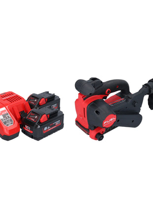 Milwaukee M18 FBTS75-802 Ponceuse à bande sans fil 18 V 75 x 457 mm Brushless + 2x batterie 8,0 Ah + chargeur