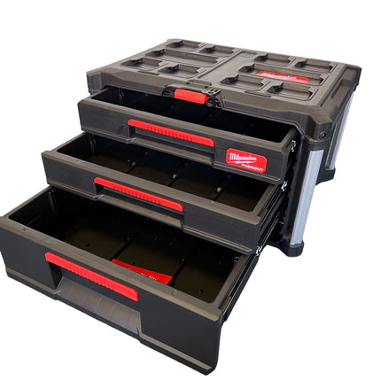 Milwaukee PACKOUT 2 + 1 Drawer Tool Box Werkzeugkoffer 363 x 564 x 414 mm ( 4932493190 ) Schubladen Organizer