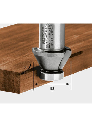 Festool HW 45°-OFK 500 Fasefräser ( 490090 ) zum Fasefräsen von Kunststoff- oder Massivholzumleimern