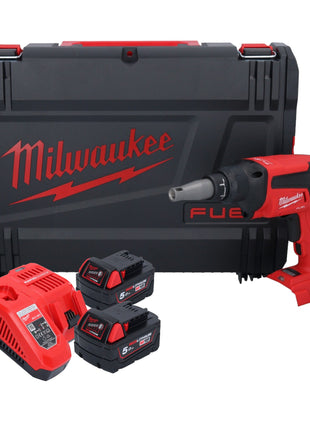 Visseuse à cloisons sèches sans fil Milwaukee M18 FSG-502X 18 V 13 Nm sans balais + 2x batteries 5,0 Ah + chargeur + boîtier HD