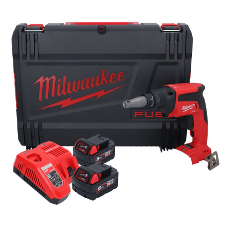 Milwaukee M18 FSG-502X atornillador para paneles de yeso inalámbrico 18 V 13 Nm sin escobillas + 2x baterías 5,0 Ah + cargador + caja HD