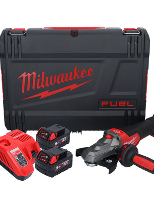 Milwaukee M18 FSAGF125XPDB-502X Akku Flachkopf Winkelschleifer 18 V 125 mm Brushless + 2x Akku 5,0 Ah + Ladegerät + HD Box