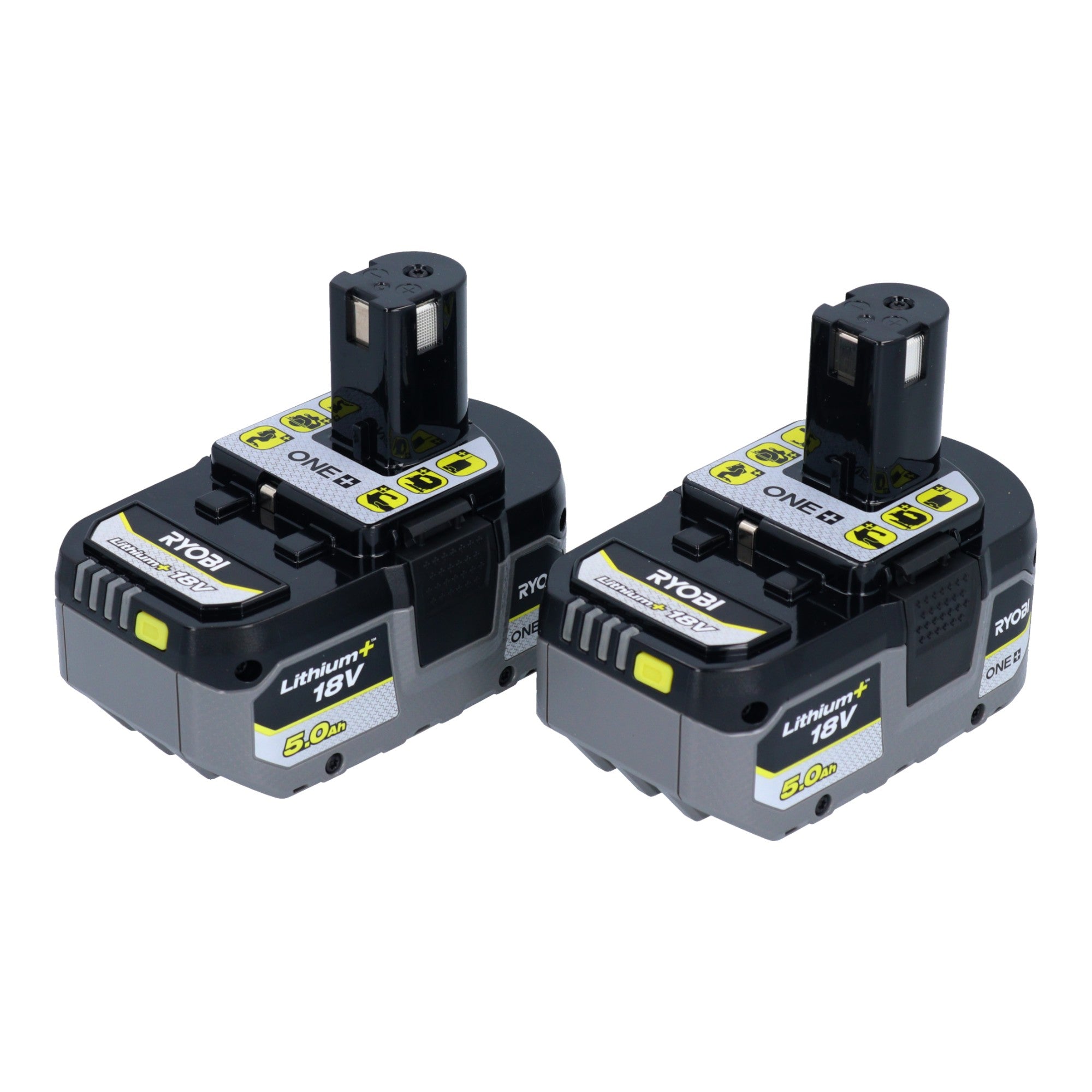 RYOBI RB18LL50F12B 2x Akku 18 V 5 0 Ah 5000 mAh Li Ion 5133004831 mit Ladestandsanzeige 0 - toolbrothers