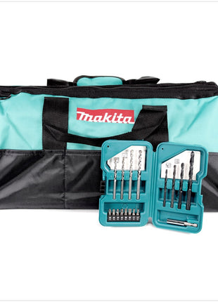 Makita DHP 482 W Akku Schlagbohrschrauber 18 V 62Nm + 2 x 1,5 Ah Akku + Ladegerät + Werkzeugtasche + 17tlg. Bits & Bohrer-Set - Toolbrothers