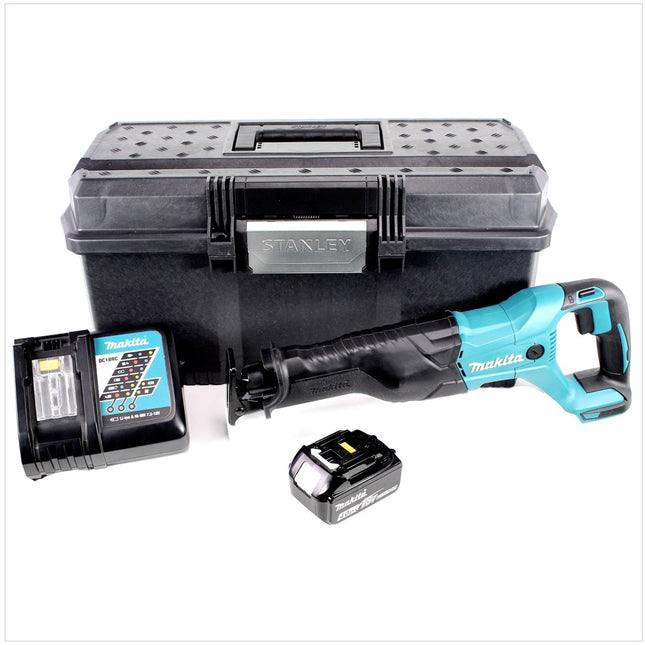 Makita DJR 186 18 V Akku Recipro Säbelsäge im Stanley Koffer mit 1x 4,0 Ah Akku und Ladegerät - Toolbrothers