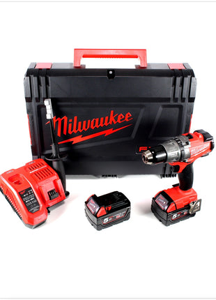 Milwaukee M18 FPD 502X 18 V Brushless Akku Schlagbohrschrauber im System Koffer + 2x 5,0 Ah Red Li-Ion Akku + RapidCharge Ladegerät - Toolbrothers