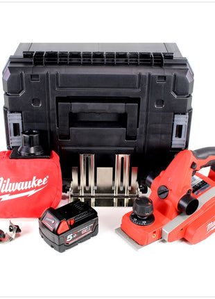 Milwaukee M18 BP - 501 18 V Akku Hobel in Stanley TSTAK Box + M18 B5 5,0 Ah Akku - Toolbrothers