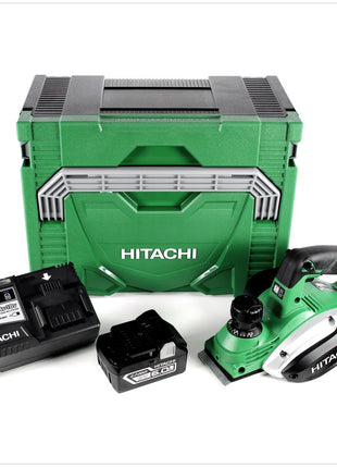 Hitachi P 18 DSL Li-Ion 18 V Akku Hobel 82 mm + Hitachi Sytem Case HSC Typ 3 + 1x Hitachi BSL 1860 18 V 6,0 Ah + 1x Hitachi UC 18YSL3 Akku Ladegerät 14,4 - 18 V - Toolbrothers