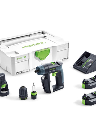 Festool CXS Li 2,6 Plus Akku Bohrschrauber 10,8V 16Nm ( 564532 ) + Winkelvorsatz + 2x Akku 2,6Ah + Ladegerät + Systainer - Toolbrothers